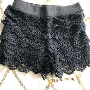 Black lace shorts
